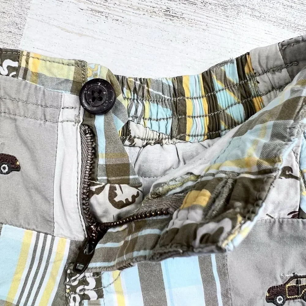 🦋3/$30 Janie and Jack Shorts Bundle Boys 6-12M Swim Trunks Plaid Patchwork Beach
